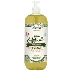 Марсельское мыло с органическим маслом кедровой коры, 1000 мл Alepia