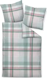 Комплект постельного белья Janine Design Mako-Satin 98119 moments Цвет зеленый розовый размер 135x200+80x80 Original Janine