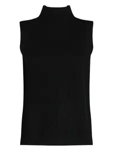 Трикотажный жилет без рукавов с высокой горловиной kujten, черный