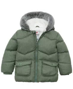Зимняя куртка-пуховик для мальчиков с подкладкой из шерпы Rokka&Rolla, зеленый