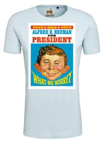 Футболка Logoshirt Mad Alfred E. Neumann For President, светло-синий