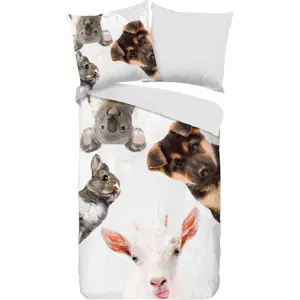 Детское постельное белье доброе утро "Semmie", 100% хлопок, 135х200, молния, двусторонний вид, детский, животное Good Morning, цвет multi