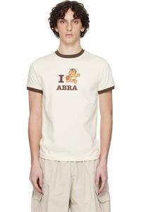Футболка с контрастной окантовкой I love' Abra, бежевый
