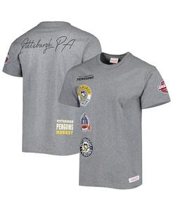 Мужская футболка Heather Grey Pittsburgh Penguins City Collection Mitchell & Ness, серый