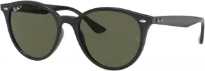 Солнцезащитные очки Ray-Ban RB4305F с низкой переносицей, круглые, Black/Polarized Green