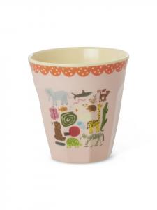 Кружка среднего размера из меламина в стиле Дикая природа, розового цвета Rice