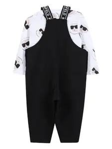 Комбинезон с принтом Ikon KARL LAGERFELD KIDS, черный
