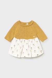 Хлопковое платье для малышей Mayoral Newborn, желтый