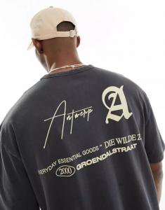 Черная футболка оверсайз из плотной ткани ASOS