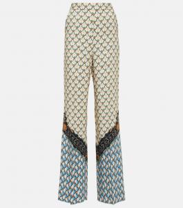 Брюки с завышенной талией и принтом ETRO, разноцветный