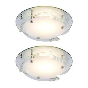 Светодиодный потолочный светильник Samuel White Glass Crystals, набор из 2 штук Globo Lighting, белый