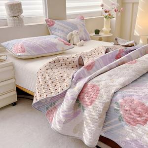 Antarctic Простыня стеганая 200х220 см из чистого хлопка, утолщенная, цвет Oil Painting Strawberry