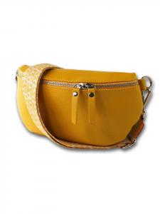 Кожаная поясная сумка Toscanto, желтая, разноцветная, примерно 25 см Toscanto