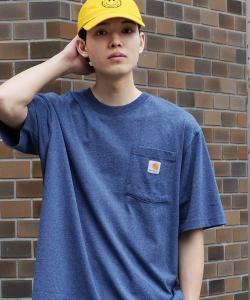 Футболка с коротким рукавом, большим нагрудным карманом и нашивкой с логотипом Carhartt, синяя