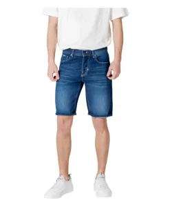 Синие хлопковые шорты на молнии с карманами Antony Morato, синий