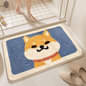 Dajiang Ковер 50x80 см для ванной/прихожей с рисунком Akita Dog, впитывающий, быстросохнущий