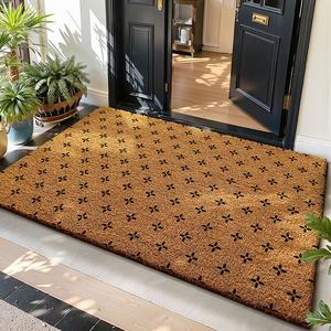 Dajiang Ковер 40х60 см из кокосового волокна для прихожей, износостойкий, с дизайном следов, пылезащитный