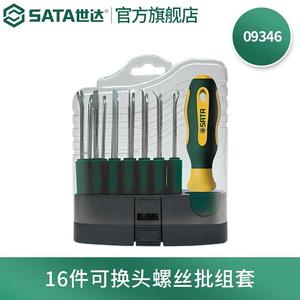 SATA 09346 Набор из 16 отверток со сменной головкой, многофункциональных крестообразных звездочек в форме сливы