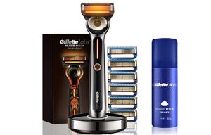 Мужские инструменты для бритья Gillette, Gillette Thermal Shaver With 1 Knife Holder, 6 Blades, 1 Base + Shaving Foam