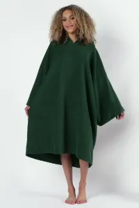 Пончо, большое полотенце с капюшоном, банный пляжный халат OHS, зеленый