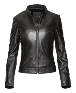 Классическая кожаная куртка со стойкой. Bugatti, черный