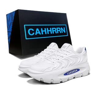 CAHHRRN Дышащие низкие повседневные туфли для увеличения роста мужские бело-голубые, цвет White Blue