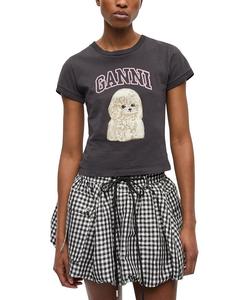 Футболка с логотипом GANNI, черный