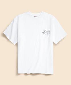 Футболка из плотного хлопка с графическим логотипом BROOKS BROTHERS, белая