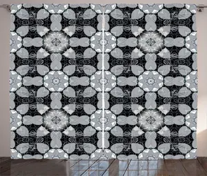 Штора для спальни ABAKUHAUS, черно-серая, в деревенском стиле, темного оттенка, с присборенной лентой, петлями и крючками, 280 x 175 см, серо-коричневый цвет Abakuhaus