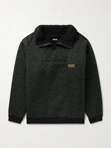 Трикотажная толстовка с аппликацией логотипа Alpine на флисовой подкладке и полумолнией KAPITAL, черный