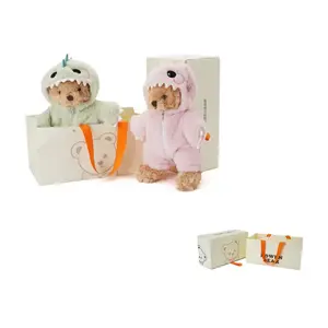 BOWEN BEAR Розово-зеленый плюшевый динозавр Sleepy Bear, высота 30 см