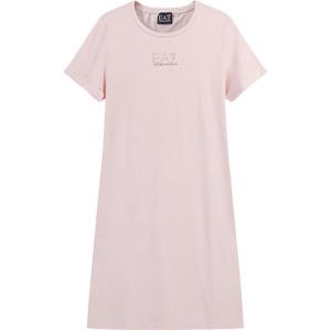EMPORIO ARMANI EA7 SS24 платье с короткими рукавами женское светло-розовое