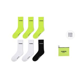 Комплект унисекс носков до колена HUANQIU, 6 pack (3 pack зеленый+2 pack белый+1 pack черный)