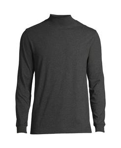 Мужская футболка с воротником-стойкой Super-T Lands' End, цвет Dark charcoal heather