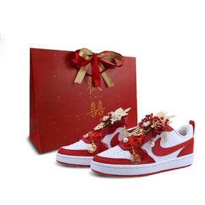 Nike Кроссовки для скейтборда Court Borough 2 Love Forever с антискользящим покрытием, износостойкие, низкие, женские, красные