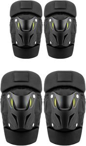 Комплект из 4 предметов мотоциклетной защиты: регулируемые наколенники и налокотники с быстросъемными пряжками, идеально подходят для мотокросса, черный Kronabelle, Black