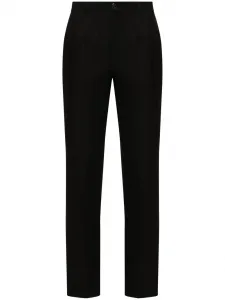 Льняные брюки строгого кроя DOLCE & GABBANA, черный