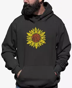 Мужская худи с принтом "Sunflower Word Art" LA Pop Art, серый