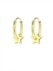 Alexander York Серьги-подвески в виде звезд из золота, изготовленные из серебра 925 пробы, комплект из двух серебряных элементов