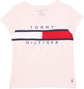 Футболка с коротким рукавом и логотипом-флажком Tommy Hilfiger для девочек, Rose Shadow