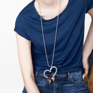 Металлическое ожерелье, покрытое серебром. Unode49, серебряный