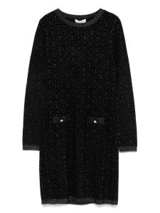 TWINSET Детское платье с логотипом и жаккардом Twinset Kids, черный