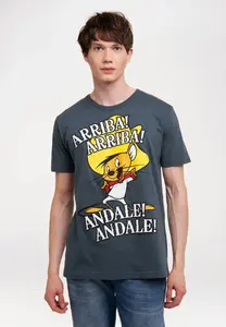 Футболка Logoshirt "Speedy Gonzales - Arriba!", с принтом Speedy Gonzales, синий