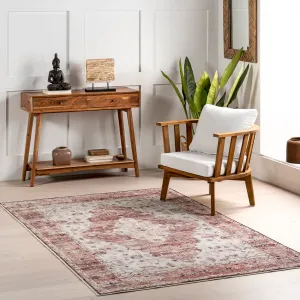 Ковер April Traditional Medallion Area Rug nuLOOM, 122x183 см, пастельно-розовый