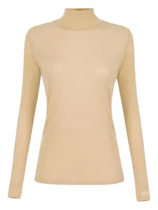 Джерси-топ с высоким воротом и пуговицами Elisabetta Franchi, нейтральный