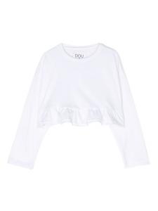 Футболка с круглым вырезом и оборками Douuod Kids, белый