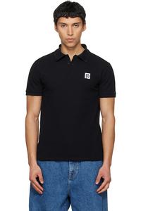 Вышитая хлопковая рубашка поло Balmain, черный