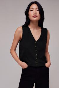 Футболка в рубчик с пуговицами спереди Whistles, черный