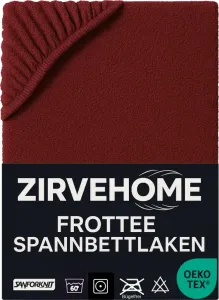 Простыня на резинке махровая 180x200-200x200 см - Зимняя простыня на резинке, хлопковая простыня для матрасов высотой до 25 см, цвет бордо Yadetextil
