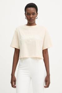 Хлопковая футболка Patrizia Pepe, бежевый